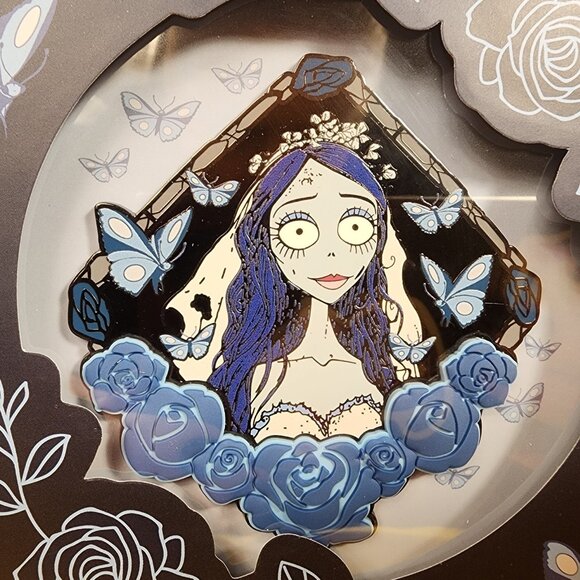 Loungefly Corpse Bride Emily Rose Butterfly 3" LE Halloween Enamel Pin NEW - Picture 3 of 8